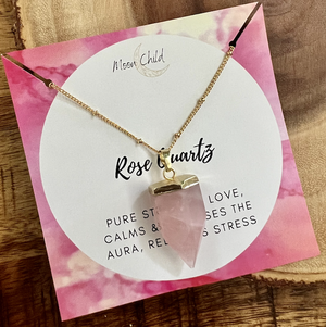 Large Pyramid Rose Quartz Pendant