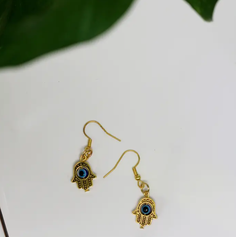 Gold Hamsa Hand Earring