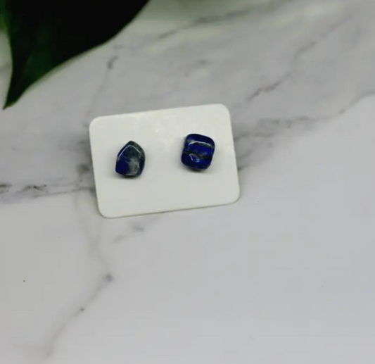 Authentic Lapis Lazuli Crystal Stud Earring